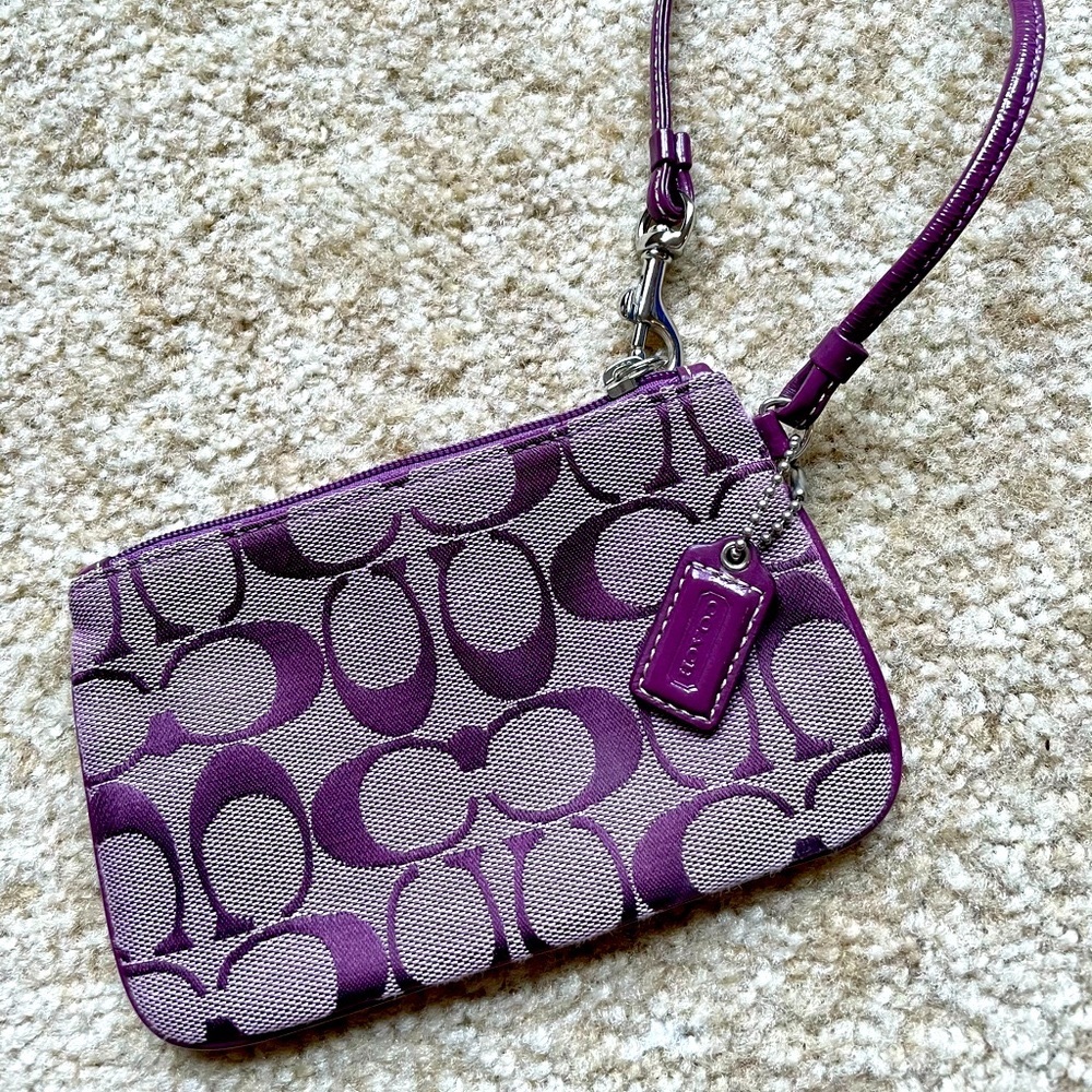 Coach Canvas Signature Wristlet